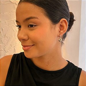 Brinco Argola Pingente Coração Liso Desenhado Steel