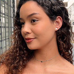 Colar Corrente Coração e Coração Liso Steel