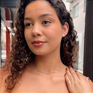 Colar Choker Chapinhas Coração Steel