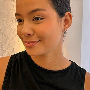 Brinco Argola Pingente Redondo Trabalhado Steel