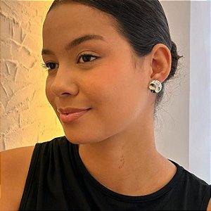 Brinco Botão Orgânico Steel