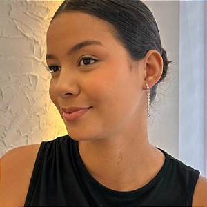 Brinco Cascata Zircônia Cristal Steel