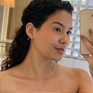 Brinco Laço Fio Folheado a ouro 18K