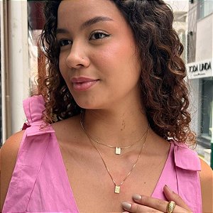 Escapulário Nossa Senhora Aparecida E Sagrado Coração De Jesus Folheado a ouro 18K