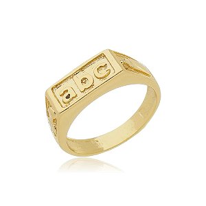 Anel ABC Liso Folheado a Ouro 18k