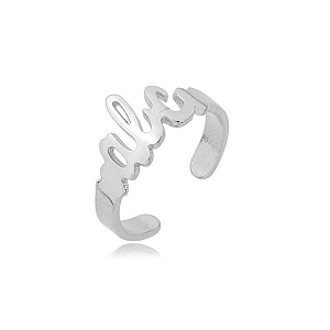 Anel ABC Manuscrito Regulável Steel