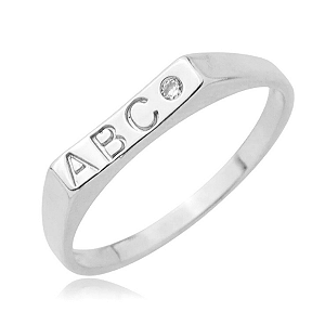 Anel ABC Quadrado Zircônia Steel