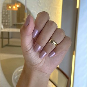 Anel ABC Regulável Folheado a Ouro 18k