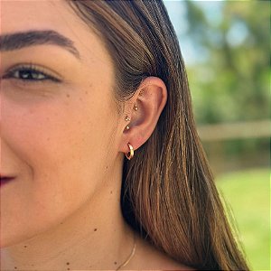 Brinco Argola Fio Liso Reto G Folheado a ouro 18K