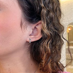 Brinco Argola Fio Trançado Corrente M Steel