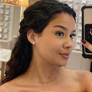 Brinco de Coração Desenhado Alongado Steel