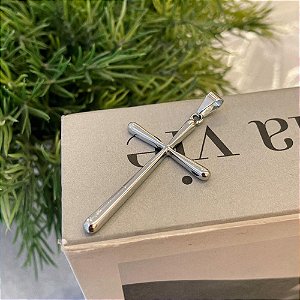 Pingente Cruz Abaulada 4cm Steel