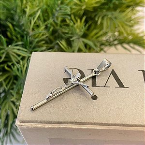 Pingente Cruz com Cristo Steel