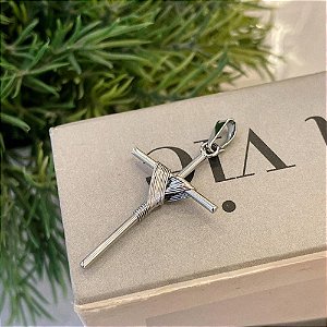 Pingente Cruz Palito Amarradura Steel