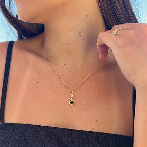 Pingente Nossa Senhora Aparecida Vazada e Recortada Folheado a ouro 18K