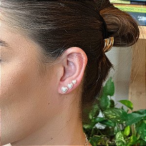 Triozinho de Pérola Coração Steel