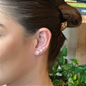 Triozinho de Pérola Coração Steel