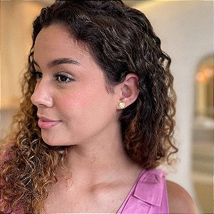 Brinco Coração Trabalhado Folheado a ouro 18K