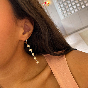 Brinco de Argola Pérola Organica Pendente Steel