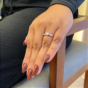 Anel Aparador Zircônia Coração Steel