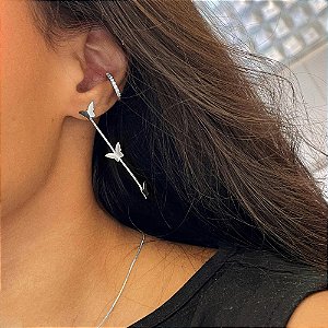 Brinco de Cascata Borboletas Lisas Steel