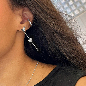 Brinco de Cascata Borboletas Lisas Steel