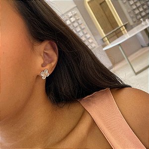 Brinco Trevo Vintage Alhambra Steel