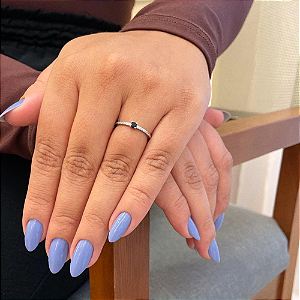 Anel Aparador e Solitário Preto Steel