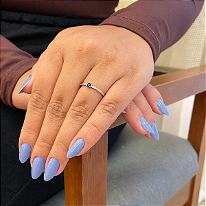 Anel Aparador e Solitário Azul Steel