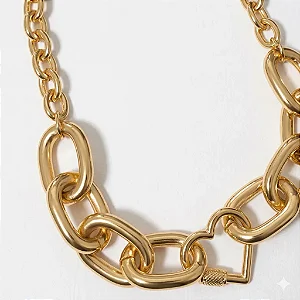 Colar choker 2 elos coração meio