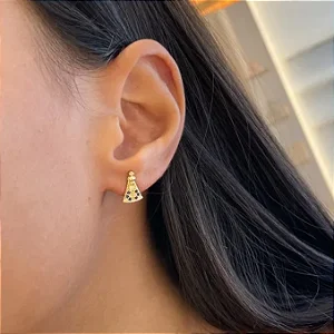 Brinco Nossa Senhora Zircônias Azul Steel