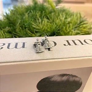 Brinco Nossa Senhora Zircônias Cristal Steel