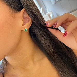 Brinco Gota Turquesa Zirconia Galeria