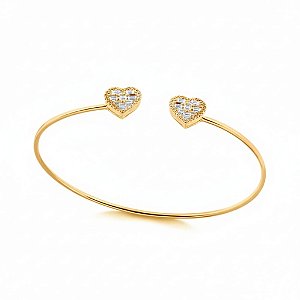 Bracelete Dois Corações Cravejados