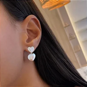 Brinco Coração Chapa Duplo