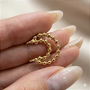 Piercing 2 em 1 Aro Duplo Bolinhas