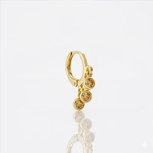Piercing Argola 3 Zircs Champanhe