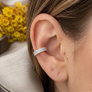 Piercing Argola 2 Fios Cravejados