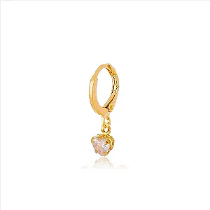 Piercing Argola Pingente Coração Cristal