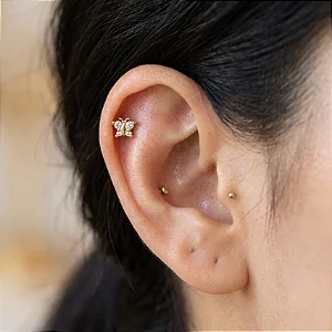 Piercing Borboleta 4 Zircônias
