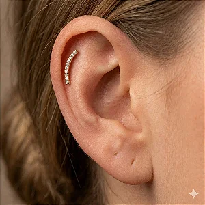 Piercing Cluster Haste Curvado Cravejado