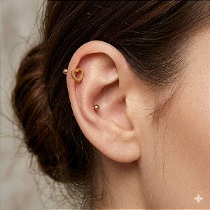 Piercing Coração Vazado Borda Granitada