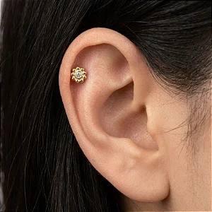 Piercing Florzinha Redonda Zircônia no Centro