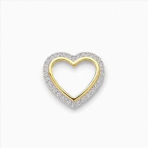 Pingente Coração 3D Borda Rodinada