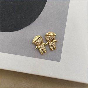 Pingente Dois Meninos Cravejados