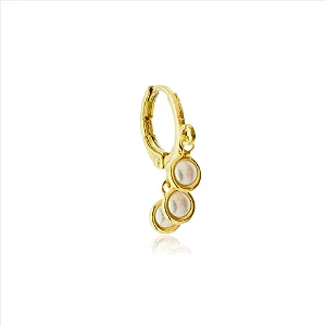 Piercing Argola 3 Pingentes Pérola Envolta