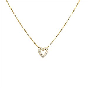 Pingente Coração Vazado Cravejado Mini