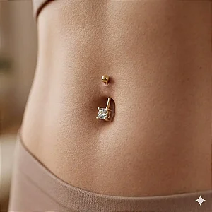 Piercing Bananinha 10mm Ponto de Luz 4 garras