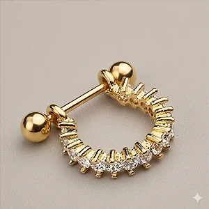 Piercing Meia Argola Helix Cravejada