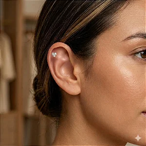 Piercing Reto Zircônia Coração 4mm